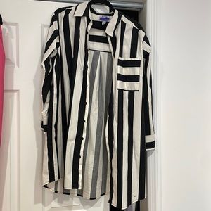 🔖 FUTURE COLLECTIVE Kahlana Barfield Brown Asymmetrical Long Sleeve Shirt Dress